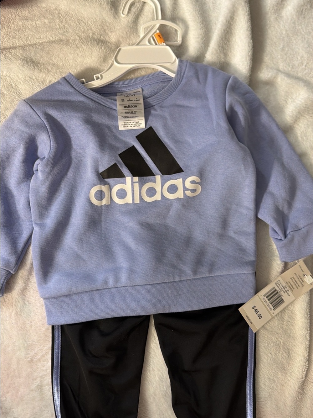 adidas Lavender Crewneck Sweatshirt with Black Logo